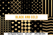 Black and Gold Digital Paper