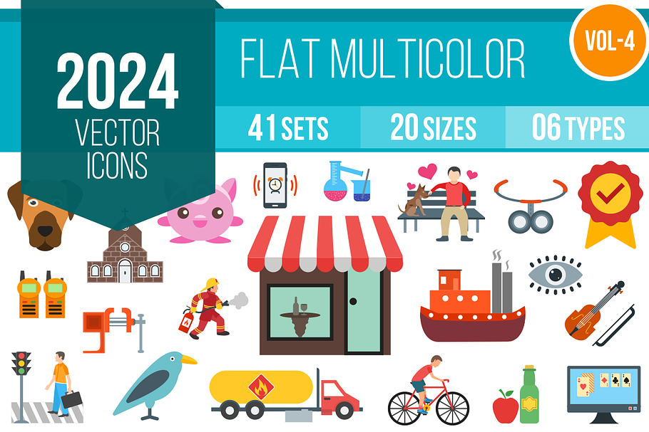 2024 Vector Flat Colorful Icons (V4)