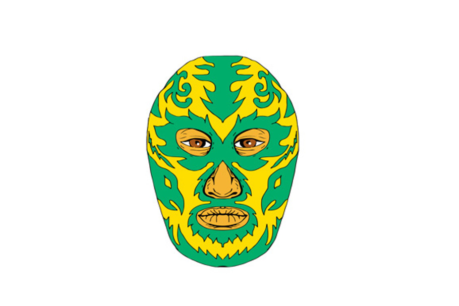 Luchador Mask Flame Fire Bolt  in Illustrations - product preview 8