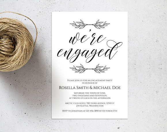 Engagement Party Invitation SHR227 in Wedding Templates - product preview 1