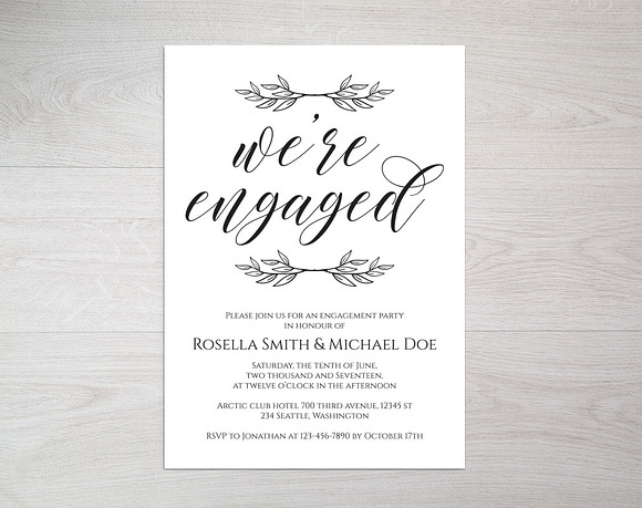Engagement Party Invitation SHR227 in Wedding Templates - product preview 2