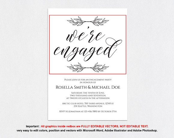 Engagement Party Invitation SHR227 in Wedding Templates - product preview 4