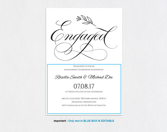 Engagement Party Invitation SHR228 in Wedding Templates - product preview 3