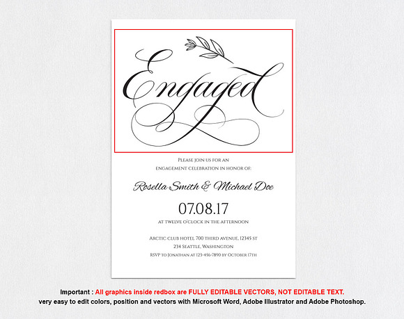 Engagement Party Invitation SHR228 in Wedding Templates - product preview 4