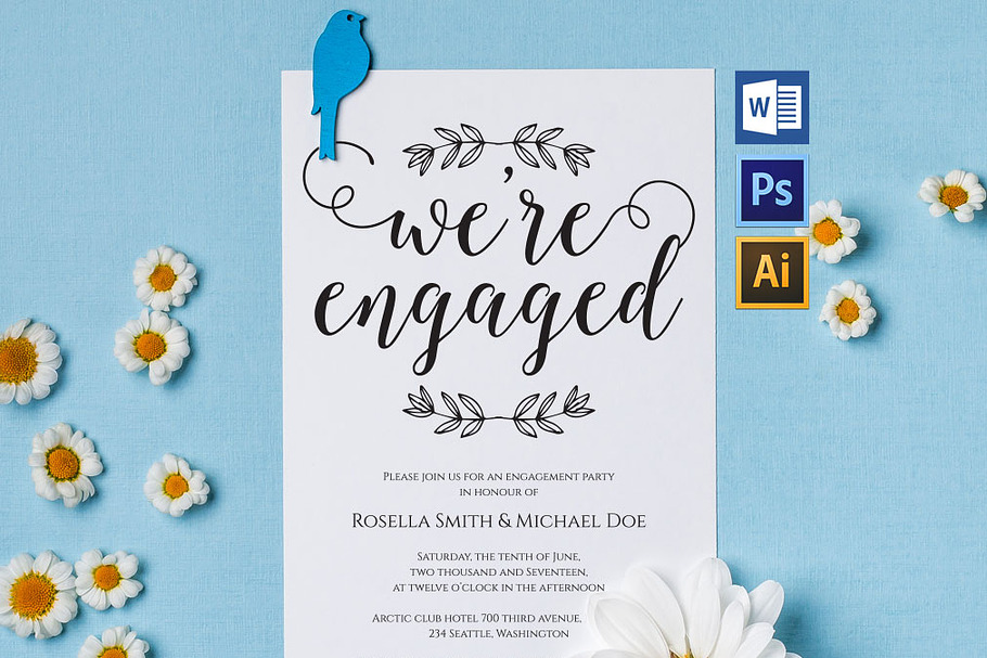 Engagement Party Invitation SHR229 in Wedding Templates - product preview 8