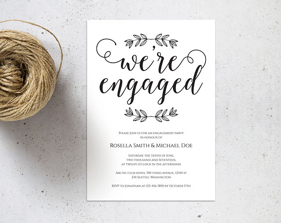 Engagement Party Invitation SHR229 in Wedding Templates - product preview 1