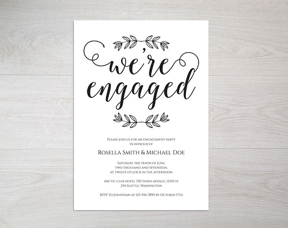 Engagement Party Invitation SHR229 in Wedding Templates - product preview 2