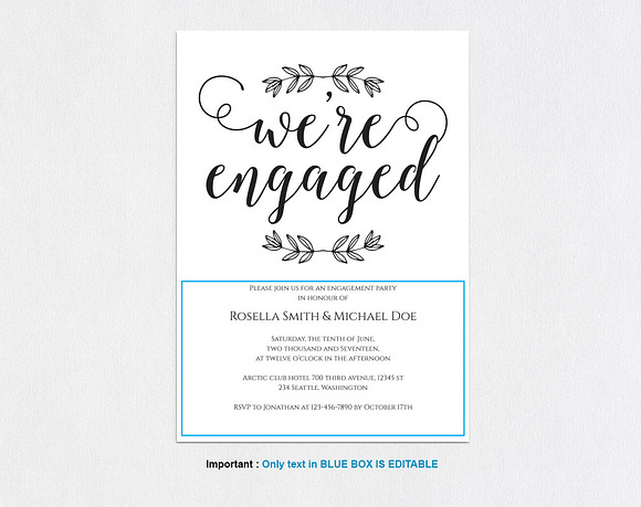 Engagement Party Invitation SHR229 in Wedding Templates - product preview 3