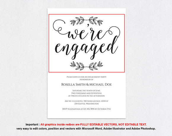 Engagement Party Invitation SHR229 in Wedding Templates - product preview 4