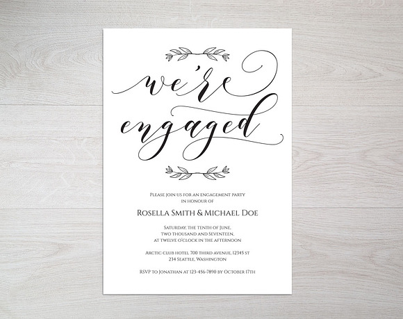 Engagement Party Invitation SHR230 in Wedding Templates - product preview 2