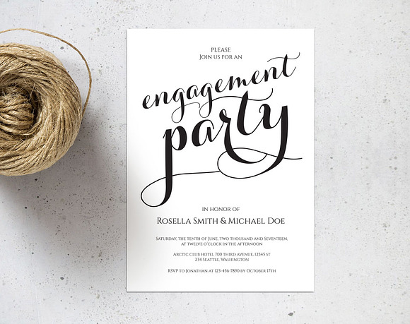 Engagement Party Invitation SHR231 in Wedding Templates - product preview 1