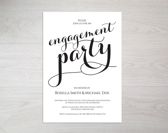 Engagement Party Invitation SHR231 in Wedding Templates - product preview 2