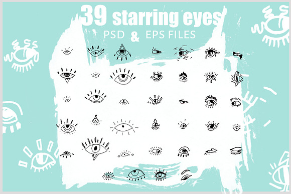 Eyes. Pattern and clipart collection in Patterns - product preview 1