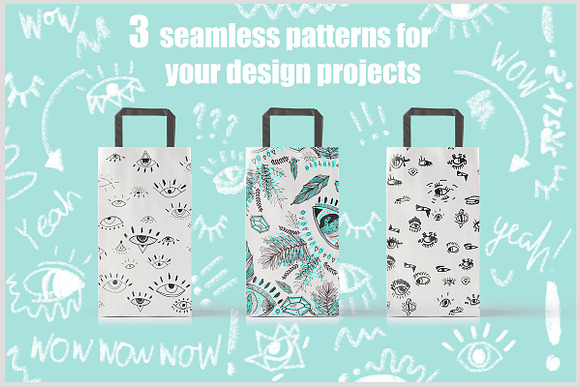 Eyes. Pattern and clipart collection in Patterns - product preview 2