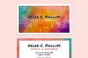 Watercolor Business Card Template 01