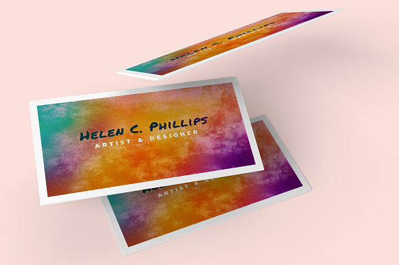 Watercolor Business Card Template 01 in Business Card Templates - product preview 4