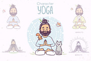 yoga man with animals