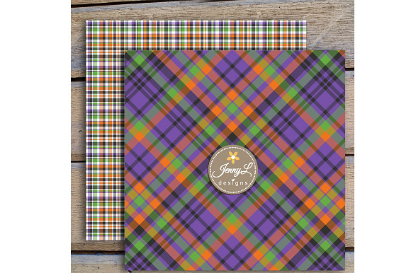 Halloween Plaid Digital Papers in Patterns - product preview 1
