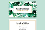 Watercolor Leaves - Business Card