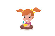 little girl child illustration