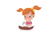 little girl child illustration