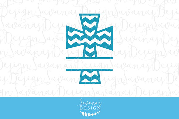 Monogram Cross SVG in Illustrations - product preview 1