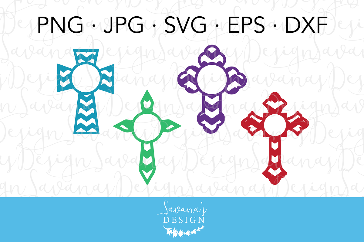Cross Circle Monogram Cut Files in Illustrations - product preview 8