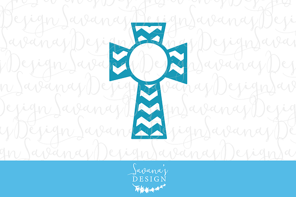 Cross Circle Monogram Cut Files in Illustrations - product preview 1