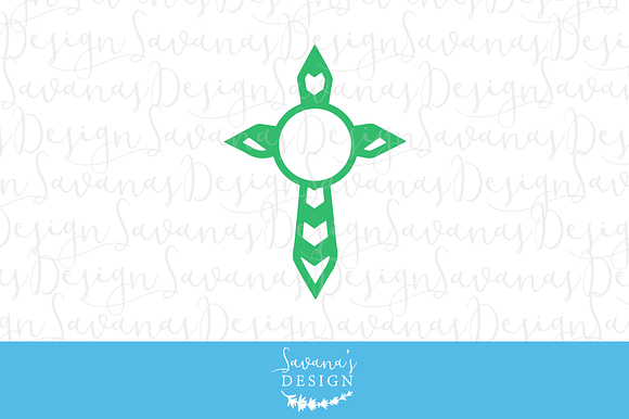 Cross Circle Monogram Cut Files in Illustrations - product preview 2