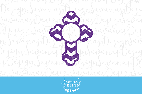 Cross Circle Monogram Cut Files in Illustrations - product preview 3
