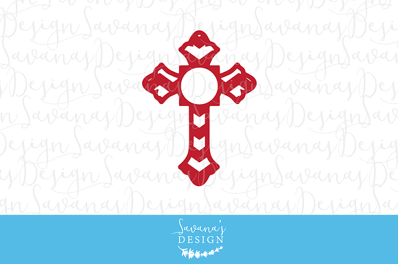 Cross Circle Monogram Cut Files in Illustrations - product preview 4