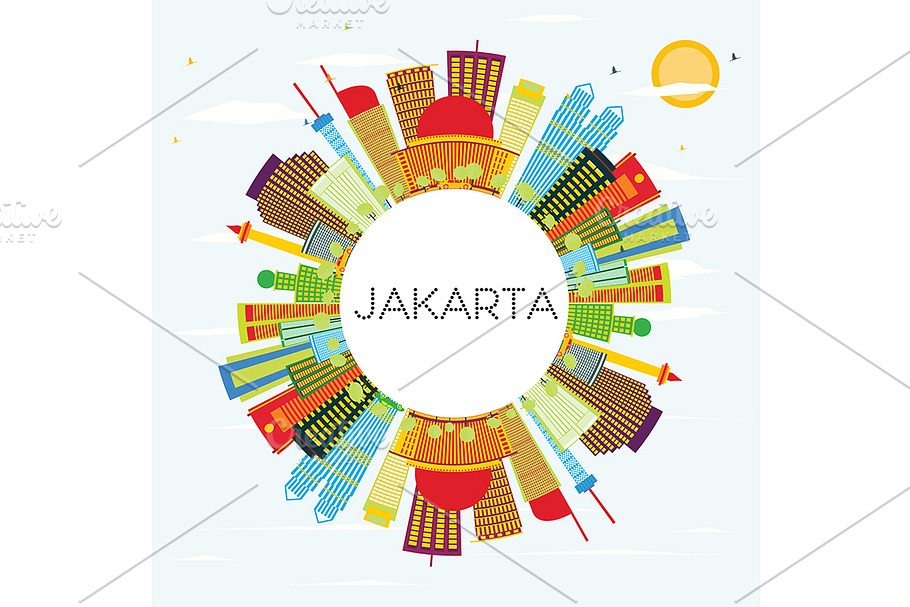Jakarta Skyline  in Illustrations - product preview 8