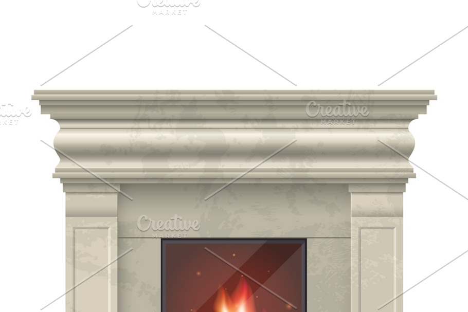 Fireplace for living room interior in Illustrations - product preview 8