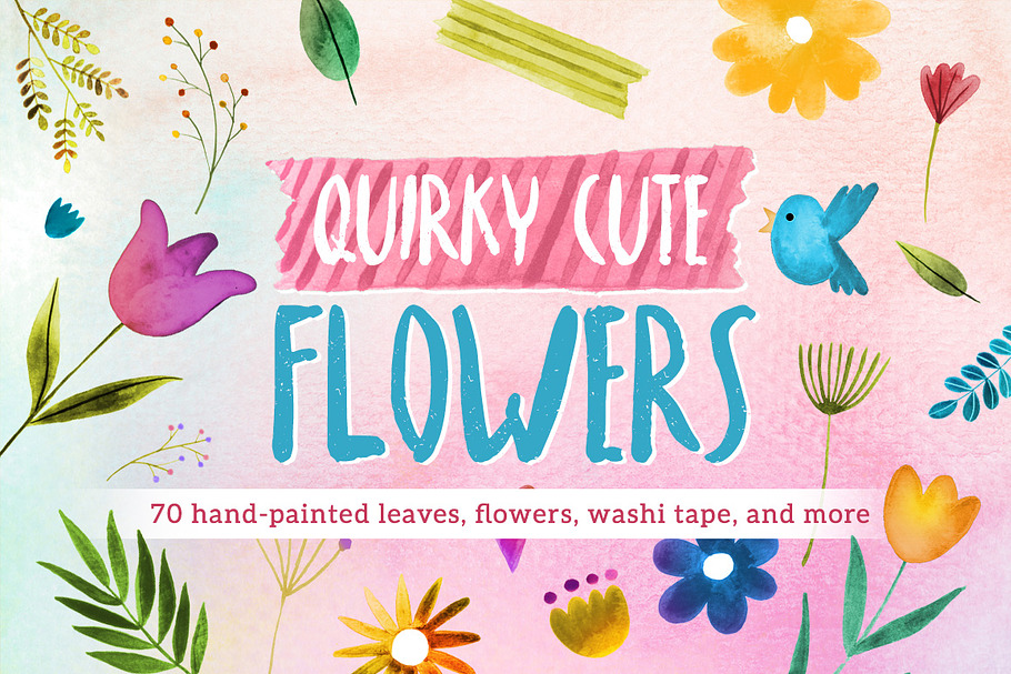 Quirky Cute Flowers in Illustrations - product preview 8