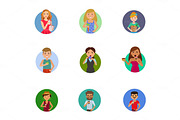 Eating and drinking icon set