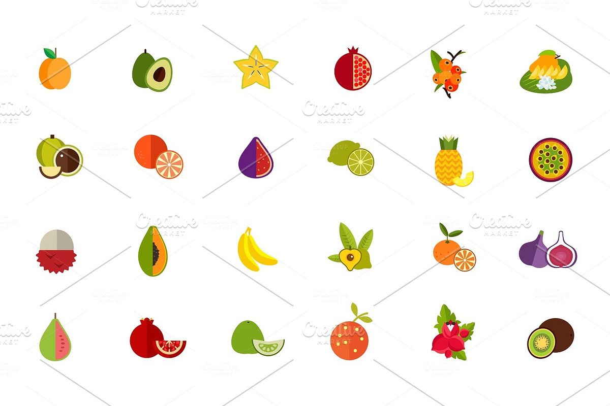 Fruit icon set in Illustrations - product preview 8