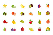 Fruit variety icon set