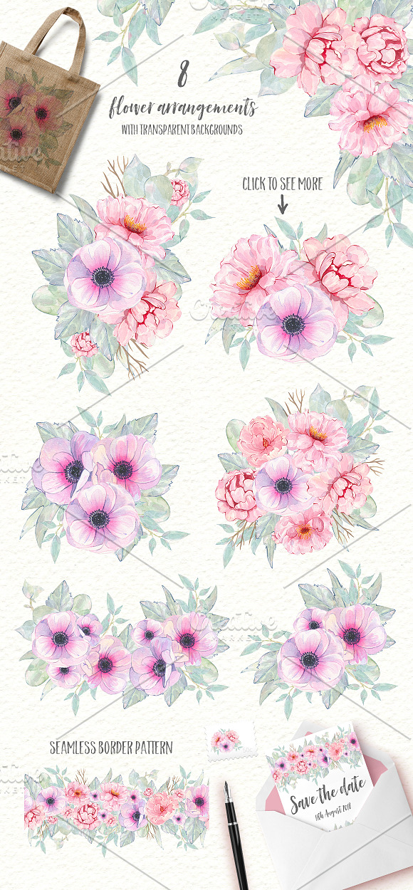 Watercolor Flower clipart graphic in Illustrations - product preview 3