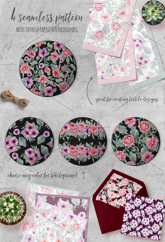 Watercolor Flower clipart graphic in Illustrations - product preview 4