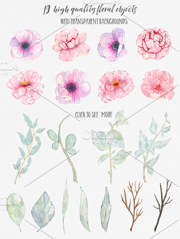 Watercolor Flower clipart graphic in Illustrations - product preview 5