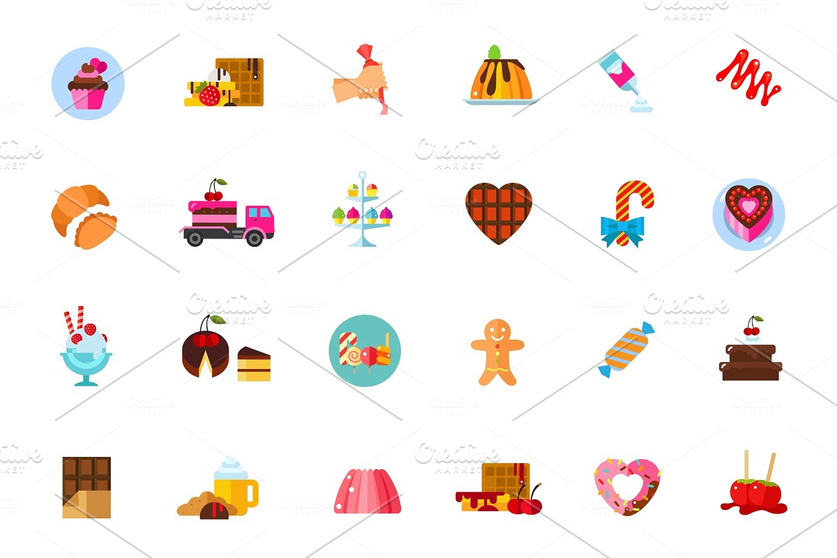 Sugar food icon set in Illustrations - product preview 8