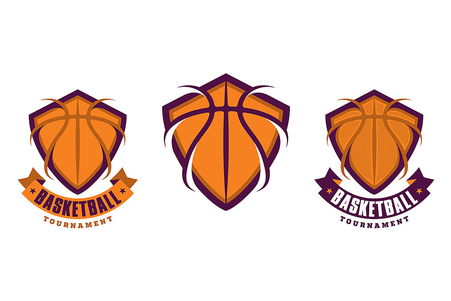 Set of basketball logotypes