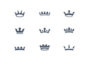 Set of royal crowns, icons and logos