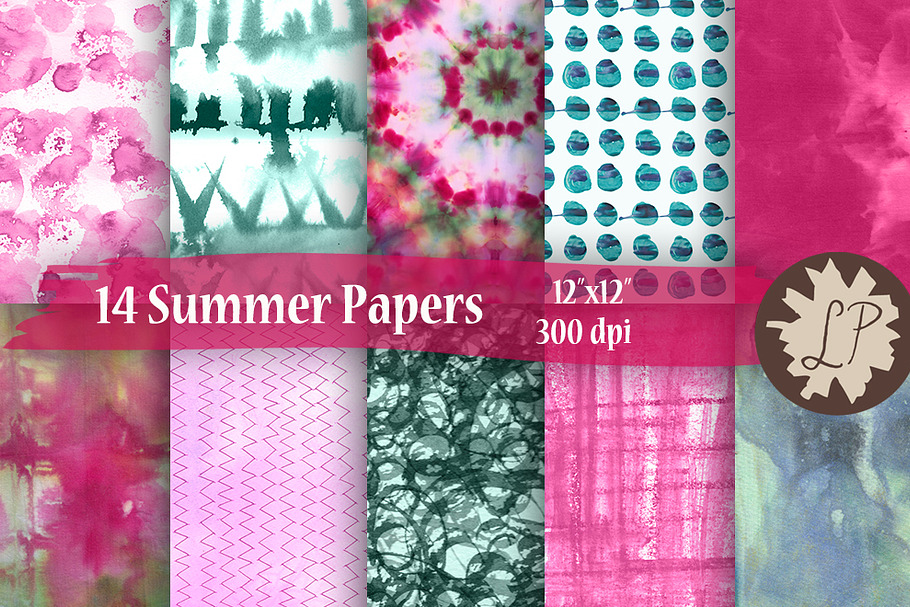 14 Pink and Green Summer Papers