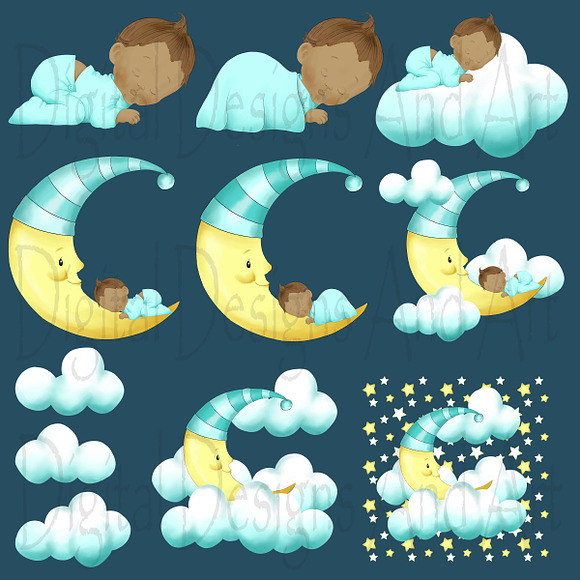 Baby boy clipart in Illustrations - product preview 2