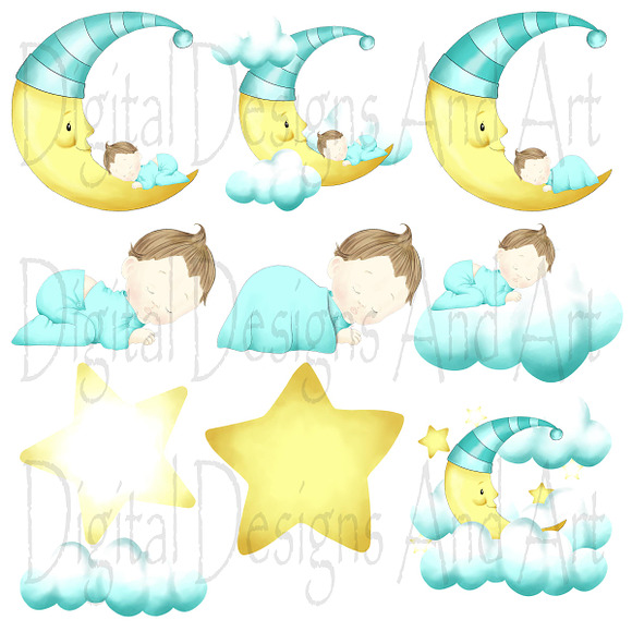 Baby boy clipart in Illustrations - product preview 3