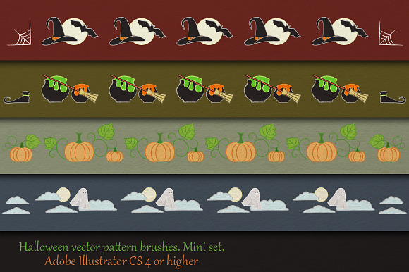 Halloween vector pattern brushes in Photoshop Brushes - product preview 1