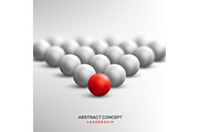 Abstract leadership concept with red ball