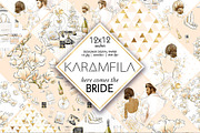 Wedding Digital Paper Bride Patterns