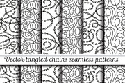 Vector tangled chains patterns set
